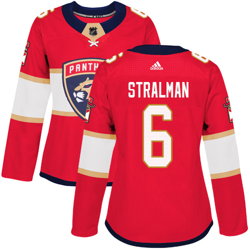 Adidas Florida Panthers #6 Anton Stralman Red Home Authentic Women’s Stitched NHL Jersey