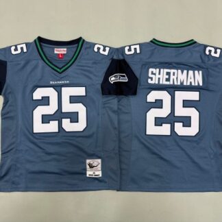 Youth Seattle Seahawks #25 Richard Sherman Blue 'MN' Throwback 2011 Stitched Football Jersey