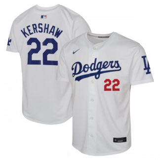 Clayton Kershaw Los Angeles Dodgers Nike Youth Home Limited Jersey – White