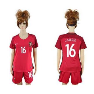 Women’s Portugal #16 J.Mario Home Soccer Country Jersey
