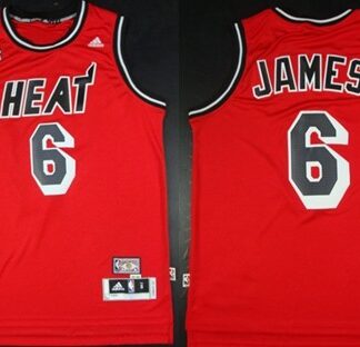 Miami Heat #6 LeBron James ABA Hardwood Classics Swingman Red Jersey