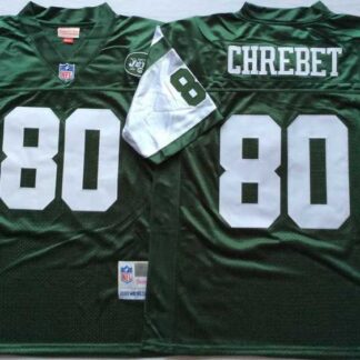 Men's New York Jets #80 Wayne Chrebet Green Throwback Stitched Football Jersey