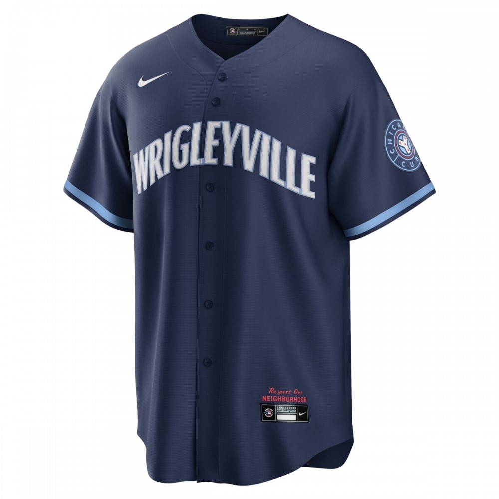Ian Happ Chicago Cubs Nike 2021 City Connect Replica Player Jersey - Navy - Image 2