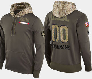 Nike Panthers Men's Customized Olive Salute To Service Pullover Hoodie