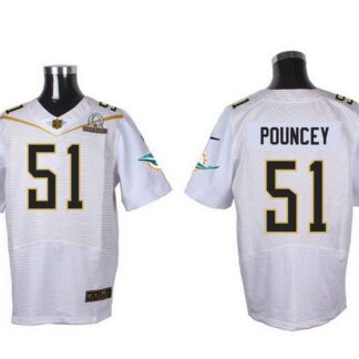 Men's Miami Dolphins #51 Mike Pouncey White 2016 Pro Bowl Nike Elite Jersey