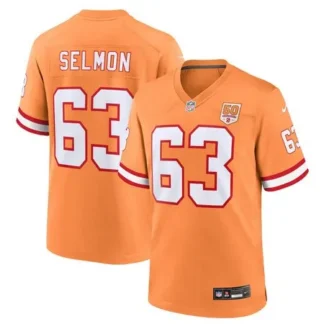 Men's Tampa Bay Buccaneers #63 Lee Roy Selmon Creamsicle 50th Season Game Jersey