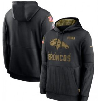 ultra‑ Men's Denver Broncos 2020 Black Salute to Service Sideline Performance Pullover Hoodie ‑uniform