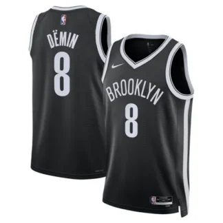 Women's Brooklyn Nets #8 Egor Demin Black Swingman Icon Edition Jersey