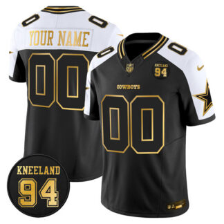 Men's Dallas Cowboys Active Player Custom Black Alternate 2025 F.U.S.E. 94 Marshawn Kneeland Memorial Patch Vapor L...