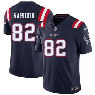 Men's New England Patriots #82 Eli Raridon Navy 2026 Draft F.U.S.E. Vapor Limited Stitched Football Jersey