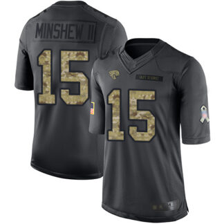 Nike Jacksonville Jaguars #15 Gardner Minshew II Black Men’s Stitched NFL Limited 2016 Salute To Service Jersey