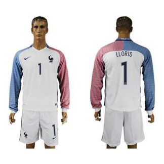 France #1 LLORIS Away Long Sleeves Soccer Country Jersey