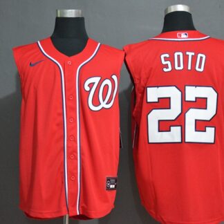 Men's Washington Nationals #22 Juan Soto Red 2020 Cool and Refreshing Sleeveless Fan Stitched MLB Nike Jersey