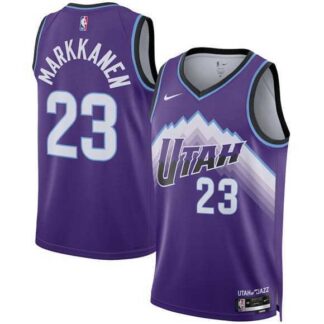 Men's Utah Jazz #23 Lauri Markkanen Purple 2025 Icon Edition Stitched Jersey Dzhi