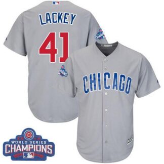 Chicago Cubs #41 John Lackey Grey Road 2016 World Series Champions Stitched Youth MLB Jersey