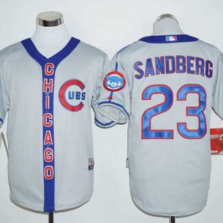 Chicago Cubs #23 Ryne Sandberg Gray Cooperstown Stitched Baseball Jersey