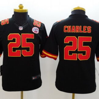 Nike Kansas City Chiefs #25 Jamaal Charles Black Limited Kids Jersey