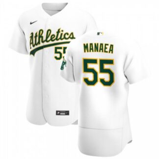 Oakland Athletics #55 Sean Manaea Men’s Nike White Home 2020 Authentic Player MLB Jersey