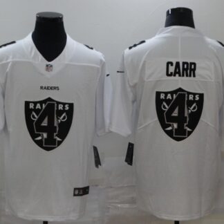 Men's Las Vegas Raiders #4 Derek Carr White 2020 Shadow Logo Vapor Untouchable Stitched NFL Nike Limited Jersey