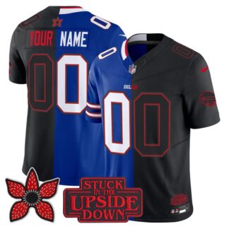 Men & Women & Youth Buffalo Bills Custom Black Royal 'Upside Down Edition' Vapor Limited Stitched Jersey