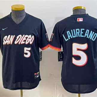 Youth San Diego Padres #5 RamÃ³n Laureano Obsidian 2026 City Connect Stadium Stitched Baseball Jersey