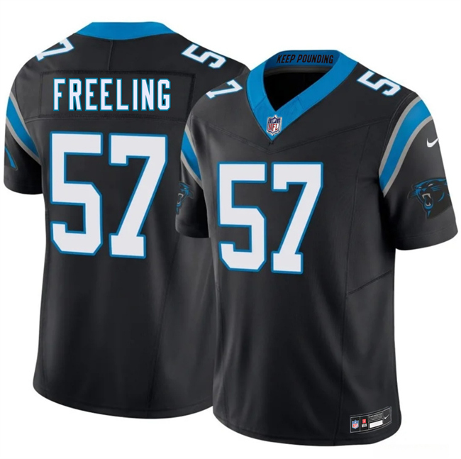 Men's Carolina Panthers #57 Monroe Freeling Black 2026 Draft F.U.S.E. Vapor Limited Stitched Football Jersey