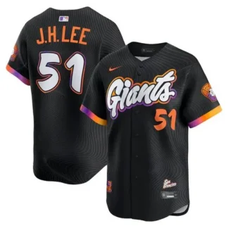 Youth San Francisco Giants #51 Jung Hoo Lee Black 2025 City Connect Limited Jersey