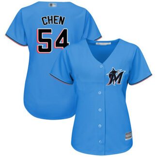 Miami Marlins #54 Wei-Yin Chen Blue Alternate Women’s Stitched MLB Jersey