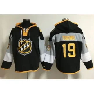 ultra‑ Blackhawks #19 Jonathan Toews Black 2016 All Star NHL Hoodie ‑uniform