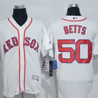 Boston Red Sox #50 Mookie Betts White 2016 Flexbase Collection Stitched Jersey