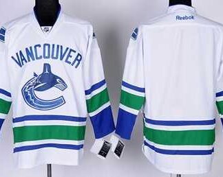Youth Vancouver Canucks Customized White Stitched Hockey Jersey