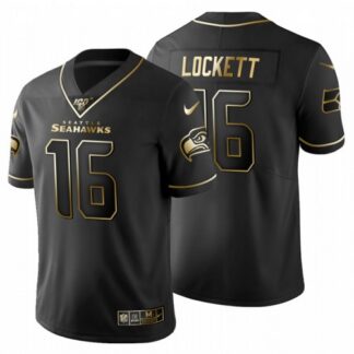 Seattle Seahawks #16 Tyler Lockett Men’s Nike Black Golden Limited NFL 100 Jersey