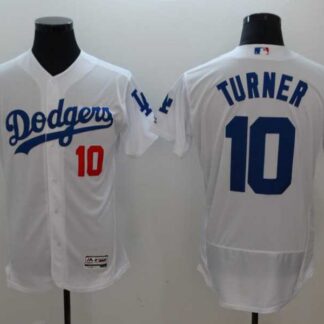 Dodgers 10 Justin Turner White Flexbase Baseball Jerseys