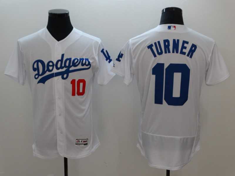 Dodgers 10 Justin Turner White Flexbase Baseball Jerseys