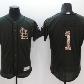 St. Louis Cardinals #1 Ozzie Smith Green Salute To Service Flexbase Collection Stitched Baseball Jersey