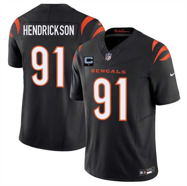 Men's Cincinnati Bengals #91 Trey Hendrickson Black 2025 F.U.S.E. With 1-Star C Patch Vapor Untouchable Limited Sti...