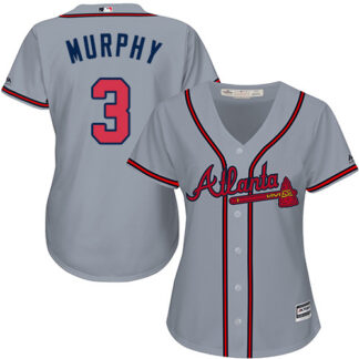 Atlanta Braves #3 Dale Murphy Grey Road Women’s Stitched MLB Jersey