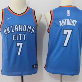 Youth Nike Oklahoma City Thunder #7 Carmelo Anthony Blue Swingman Stitched NBA Jersey