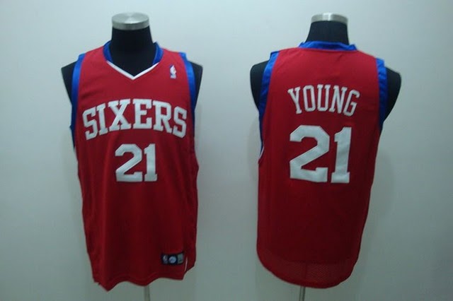 Philadelphia 76ers #21 Thaddeus Young red Jerseys