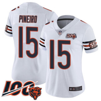 Nike Chicago Bears #15 Eddy Pineiro White Women’s Stitched NFL 100th Season Vapor Limited Jersey