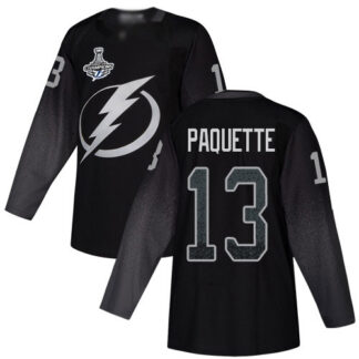 Adidas Tampa Bay Lightning #13 Cedric Paquette Black Alternate Authentic 2020 Stanley Cup Champions Stitched NHL Je...