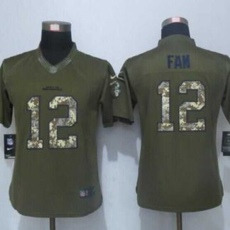 Women Limited Nike Seattle Seahawks #12 Fan Green Salute To Service Jersey