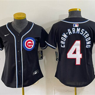 Youth Chicago Cubs #4 Pete Crow-Armstrong 2026 Fashion Replica Black Out Stitched Baseball Jersey