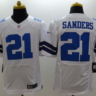 Nike Dallas Cowboys #21 Deion Sanders White Elite Jersey