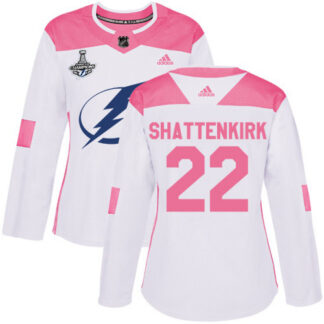 Adidas Tampa Bay Lightning #22 Kevin Shattenkirk White/Pink Authentic Fashion Women’s 2020 Stanley Cup Champions St...