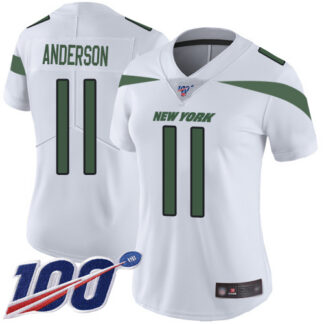 Nike New York Jets #11 Robby Anderson White Women’s Stitched NFL 100th Season Vapor Limited Jersey