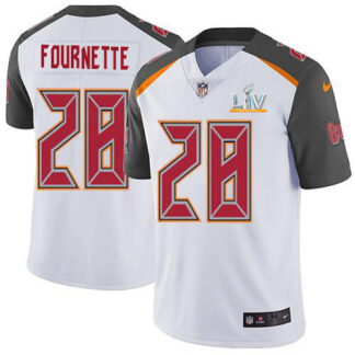 Tampa Bay Buccaneers #28 Leonard Fournette White Men’s Super Bowl LV Bound Stitched NFL Vapor Untouchable Limited J...