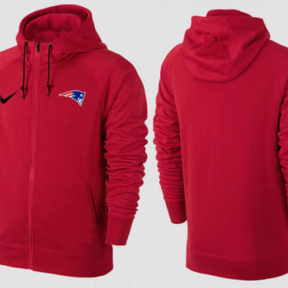 Men New England Patriots Team Logo Full Zip NFL Hoodie (7)