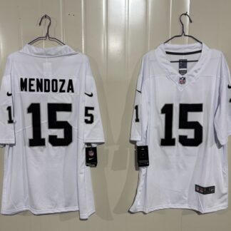 Men's Las Vegas Raiders #15 Fernando Mendoza White 2026 Draft F.U.S.E. Vapor Untouchable Limited Stitched Football...
