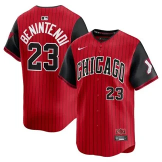 Men's Chicago White Sox #23 Andrew Benintendi Red/Black 2025 City Connect Limited Player Jersey